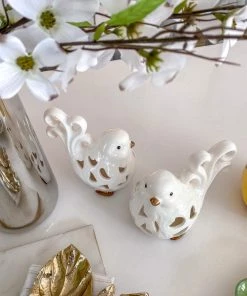 Inspire Me! Home Decor Ornate White Ceramic Bird