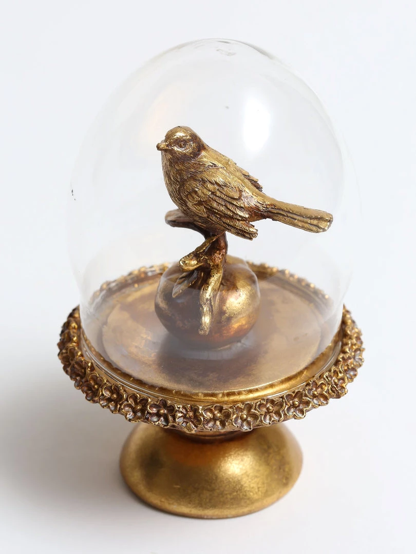 Inspire Me! Home Decor Golden Bird In Glass Cloche 4 Inspire Me! Home Decor Golden Bird In Glass Cloche