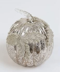 Inspire Me! Home Decor Mercury Glass Pumpkin Silver