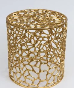 Inspire Me! Home Decor Openwork Coral Gold Sidetables (Set Of 2)