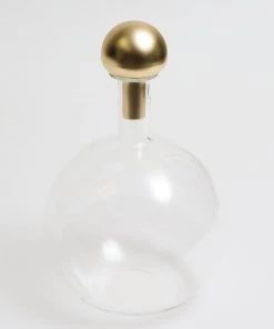 Inspire Me! Home Decor Glass Bottle With Gold Stopper