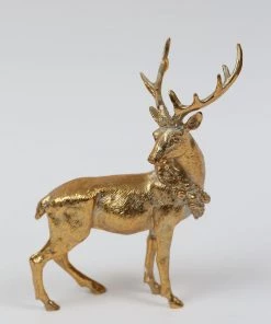 Inspire Me! Home Decor Gold Reindeer With Wreath