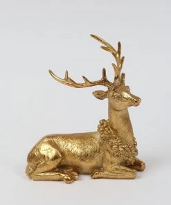 Inspire Me! Home Decor Gold Reindeer With Wreath