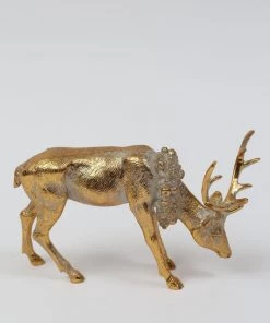 Inspire Me! Home Decor Gold Reindeer With Wreath