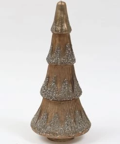 Inspire Me! Home Decor Tall Mercury Glass Tree With Glitter Gold