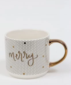 Inspire Me! Home Decor Gold Merry Mosaic Mug
