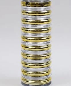 Inspire Me! Home Decor Gold Ribbed Glass Vase (2 Sizes)