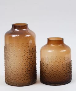 Inspire Me! Home Decor Amber Glass Textured Vase (2 Sizes)
