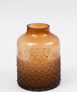 Inspire Me! Home Decor Amber Glass Textured Vase (2 Sizes) 11 Inspire Me! Home Decor Amber Glass Textured Vase (2 Sizes)