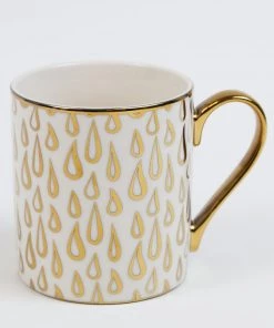 Inspire Me! Home Decor 14 Oz. Detailed Abstract Gold Pattern Print Mugs (6 Designs)