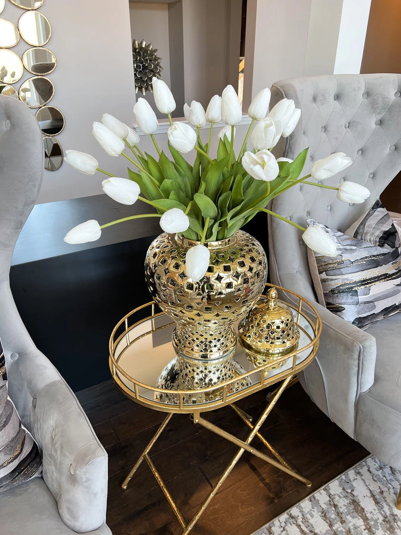 Inspire Me! Home Decor Floral Stems 27" White Real Touch Tulip Stem 3 Inspire Me! Home Decor Floral Stems 27" White Real Touch Tulip Stem