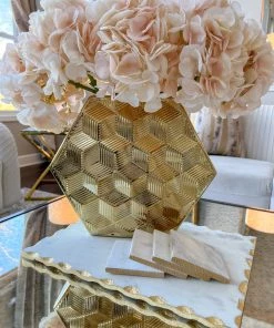 Inspire Me! Home Decor Gold Hexagon Vase