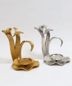 Inspire Me! Home Decor Large Flower Hurricane Candle Holder (2 Colors)