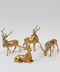 Inspire Me! Home Decor Gold Reindeer With Wreath
