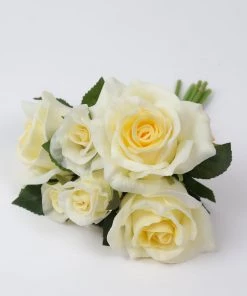 Inspire Me! Home Decor 10" White Real Touch Rose Bundle