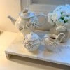 Inspire Me! Home Decor White Floral Tea Set (3 Items) Each Sold Individually KITCHEN