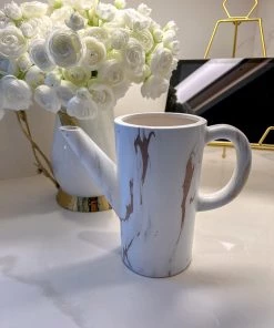 Inspire Me! Home Decor Ceramic Marble Watering Can/Pitcher