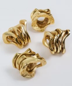 Inspire Me! Home Decor Wavy Stacked Napkin Ring (2 Colors) Gold