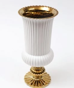 Inspire Me! Home Decor Gold White Linear Vase (2 Colors)