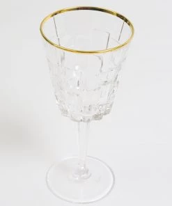 Inspire Me! Home Decor Set Of 4 Goblets With Gold Rim
