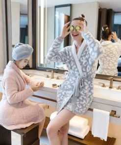 Inspire Me! Home Decor Blush Pink Plush Bath Robe With Pockets (2 Sizes)