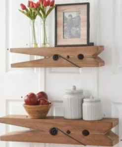 Inspire Me! Home Decor Natural Wood Clothespin Shelves (2 Sizes)