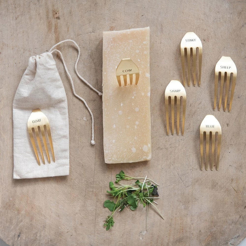 Inspire Me! Home Decor Gold Fork Cheese Markers (Set Of 6) 4 Inspire Me! Home Decor Gold Fork Cheese Markers (Set Of 6)