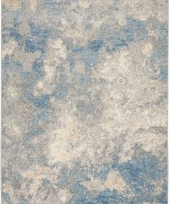 Nourison Joli Area Rug - Ivory/Blue/Grey (3 Sizes) PILLOWS, RUGS, & THROWS