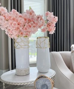 Inspire Me! Home Decor White Glass Vase With Mesh Design (2 Styles) "From Pops Of Color Home Collection"