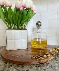 Inspire Me! Home Decor Decanter With Silver Round Top