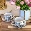 Inspire Me! Home Decor Black And Gold Metallic Peony Coffee Cup & Saucer