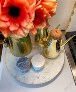 Inspire Me! Home Decor Black And White Marble Salt And Pepper Containers