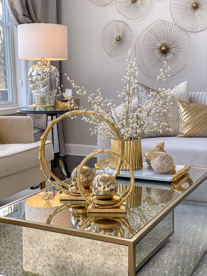 Inspire Me! Home Decor Circular Gold Metal Candle Holder (2 Sizes) 4 Inspire Me! Home Decor Circular Gold Metal Candle Holder (2 Sizes)