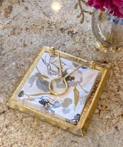 Inspire Me! Home Decor Marble Napkin Holder With Gold Detailing
