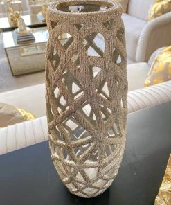 Inspire Me! Home Decor Champagne Ceramic Cut-Out Vase 13 Inspire Me! Home Decor Champagne Ceramic Cut-Out Vase