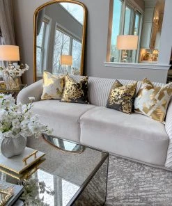 Cloud9d Elise Charcoal Gold Pillow - 20" X 20" PILLOWS, RUGS, & THROWS 12 Cloud9d Elise Charcoal Gold Pillow - 20