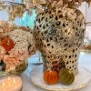 Inspire Me! Home Decor Orange Velvet Mini Pumpkin With Gold Stem