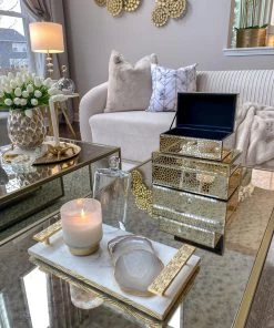 Inspire Me! Home Decor Beige Stone Agate Coasters W/ Gold Edge ( Set Of 4) 13 Inspire Me! Home Decor Beige Stone Agate Coasters W/ Gold Edge ( Set Of 4)