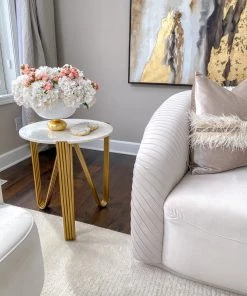 Inspire Me! Home Decor White Glass Bowl With Gold Round Base