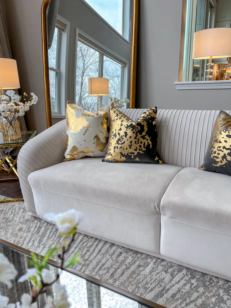 Cloud9d Elise Charcoal Gold Pillow - 20" X 20" PILLOWS, RUGS, & THROWS 5 Cloud9d Elise Charcoal Gold Pillow - 20" X 20" PILLOWS, RUGS, & THROWS