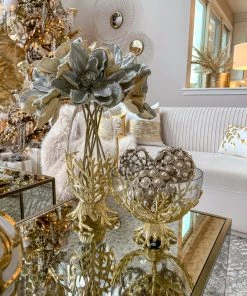 Inspire Me! Home Decor Gold Large Metallic Pearl Ornament/Orb