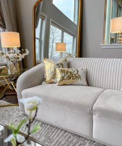 Cloud9d PILLOWS, RUGS, & THROWS Elise Ivory Gold Pillow - 14