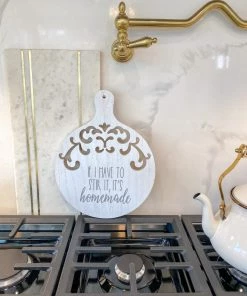 Inspire Me! Home Decor Round Wood Cutting Board W/ Cutouts ( 3 Designs)