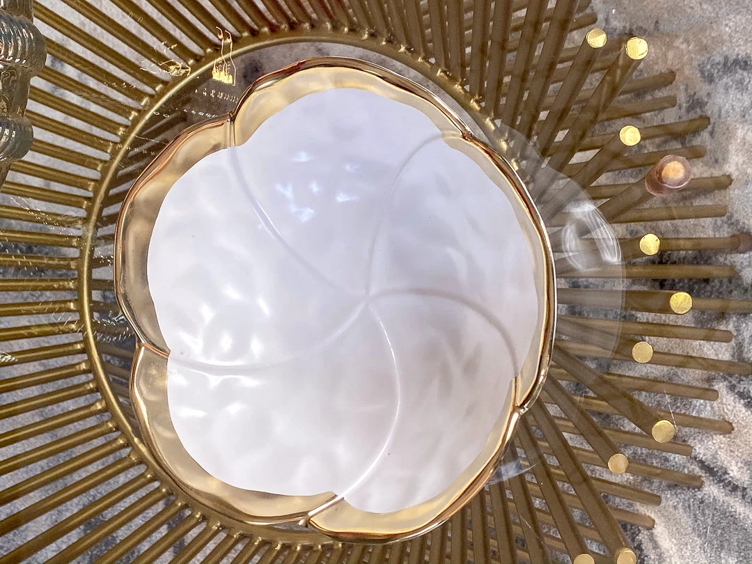 Inspire Me! Home Decor Gold Edge Flower Bowl 5 Inspire Me! Home Decor Gold Edge Flower Bowl