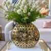 Inspire Me! Home Decor Wide Cut-Out Gold Vase