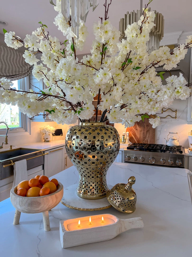 Inspire Me! Home Decor Gold Pierced Patterned Ginger Jar (2 Sizes) 5 Inspire Me! Home Decor Gold Pierced Patterned Ginger Jar (2 Sizes)