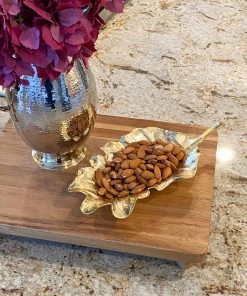 Inspire Me! Home Decor Gold Metal Natural Leaf Dish