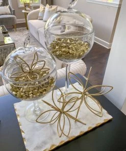 Inspire Me! Home Decor Gold Abstract Floral Tabletop Decor (3 Sizes)