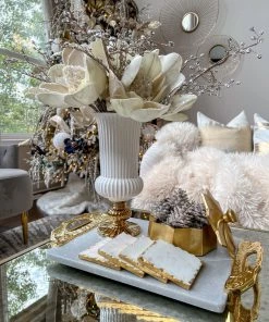 Inspire Me! Home Decor Golden Flower Decorative Box With Lid