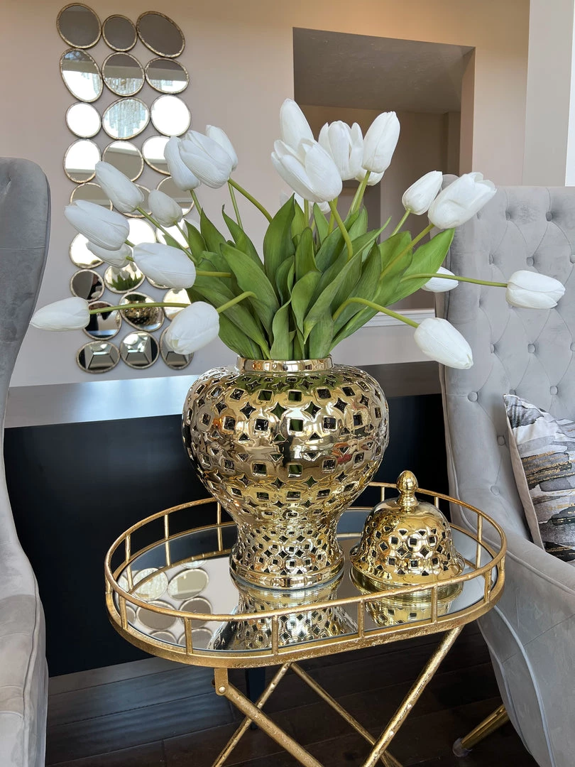 Inspire Me! Home Decor Gold Pierced Patterned Ginger Jar (2 Sizes) 3 Inspire Me! Home Decor Gold Pierced Patterned Ginger Jar (2 Sizes)